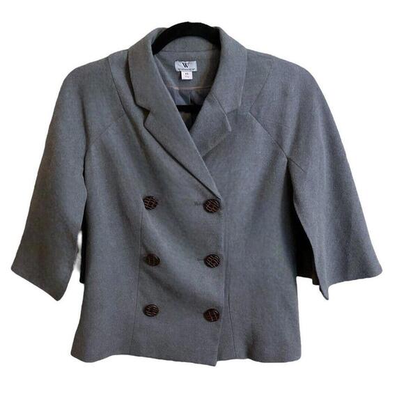 Worthington Gray Cape Peacoat Layered Size XS Jacket Double Breat Buttons - Picture 1 of 15